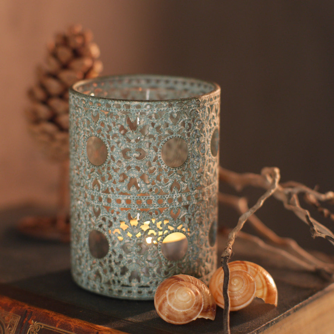 Teelicht mit Ornamenten
