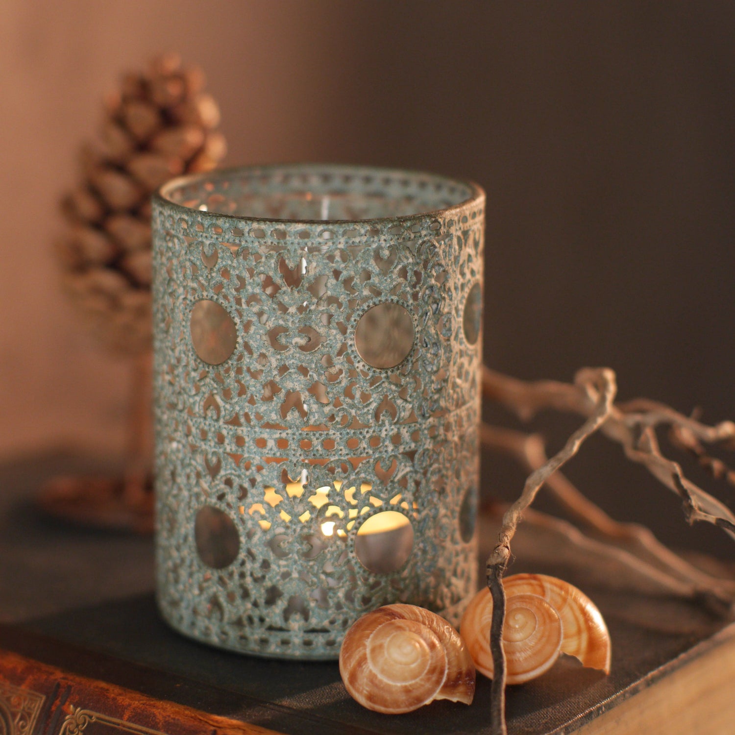 Teelicht mit Ornamenten