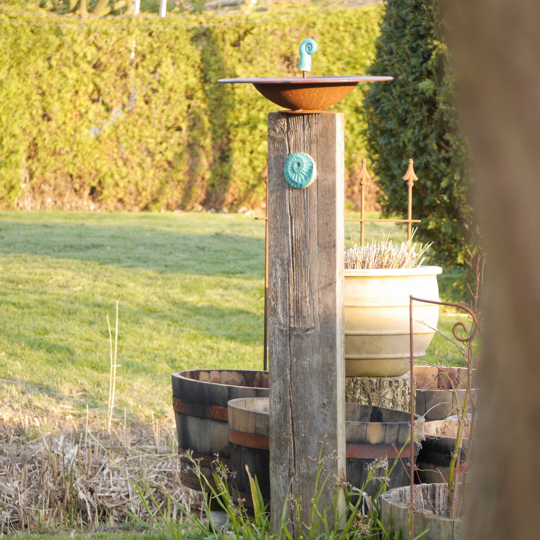 Vogeltränke groß auf Hamburger Hafenplanke - Rost (nur Abholung)